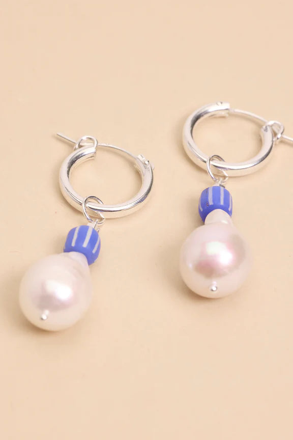 Baroque Java Hoops - Dusty Blue