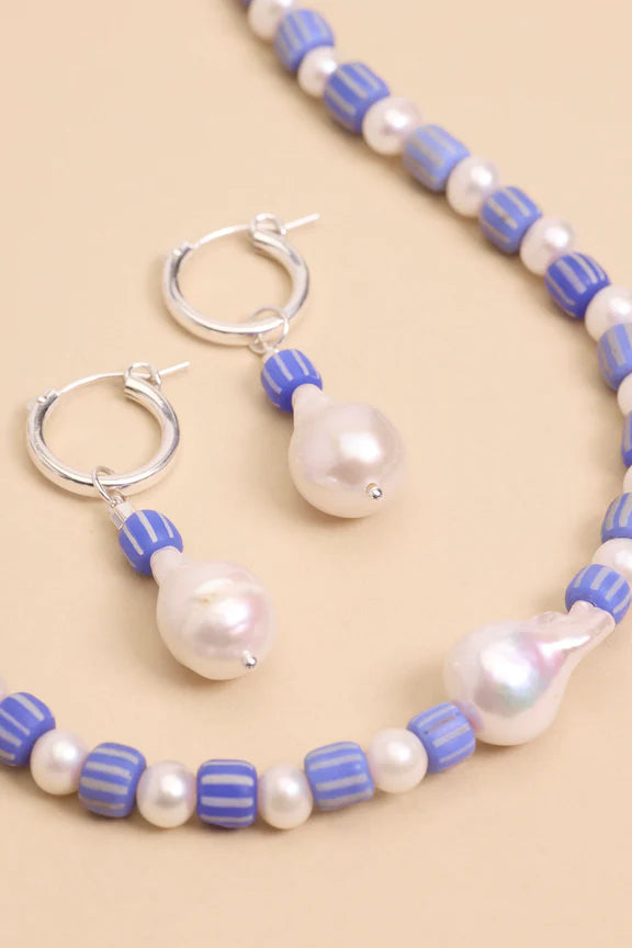 Baroque Java Necklace - Dusty Blue