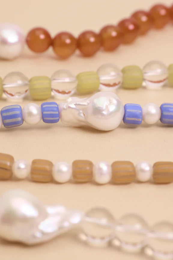 Baroque Java Necklace - Dusty Blue