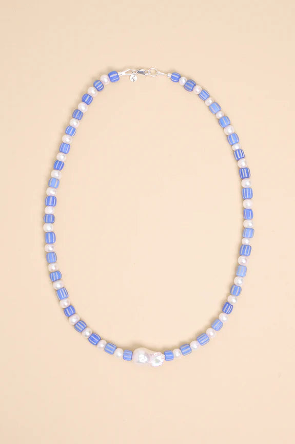 Baroque Java Necklace - Dusty Blue