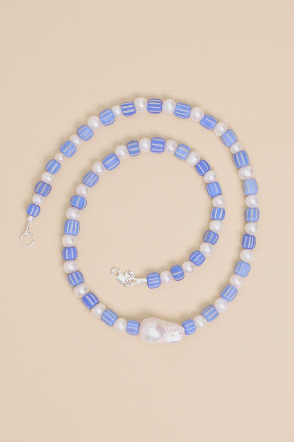 Baroque Java Necklace - Dusty Blue