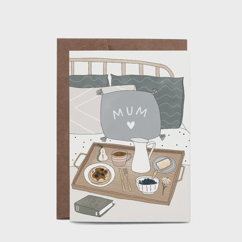 Mother's Day Breakfast In Bed Greeting Card