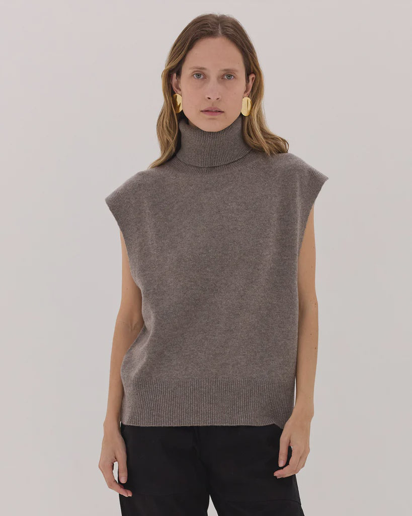 The Roll Neck Vest - Vapor