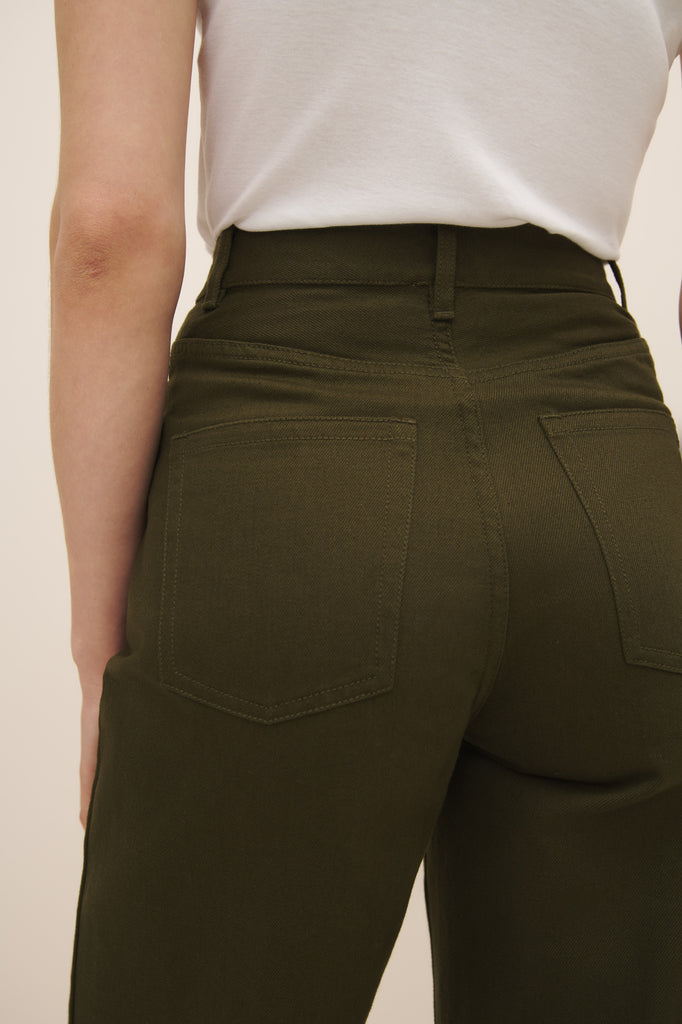 Straight Leg Jeans - Khaki Denim