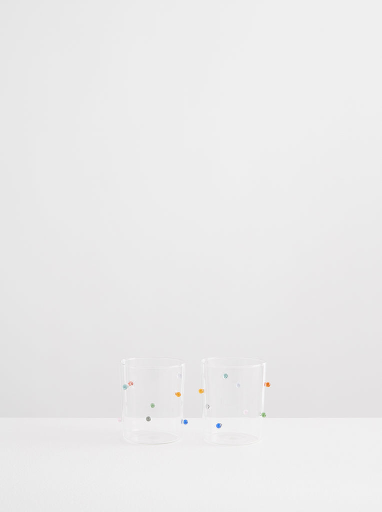2 Pomponette Gobelets - Clear & Multi