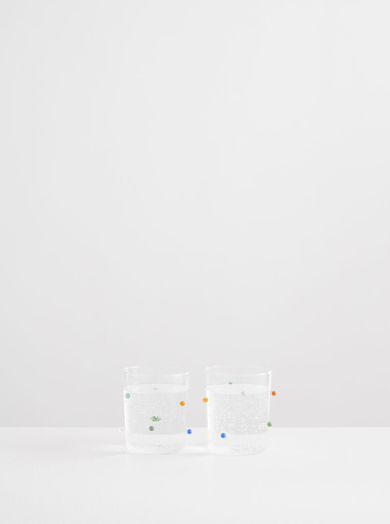 2 Pomponette Gobelets - Clear & Multi