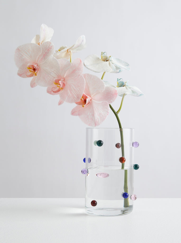 Pomponette Vase - Clear Multi