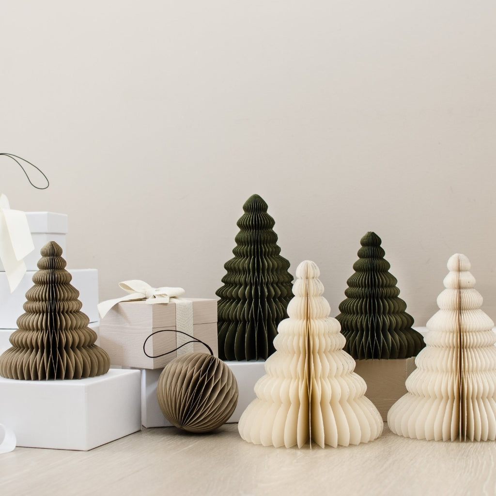 Christmas Tree Standing Ornament (24cm) - Off-White
