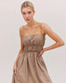 The Shirred Strappy Dress - Praline