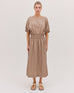 The Shirred Midi Dress - Praline