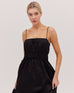 The Shirred Strappy Dress - Black