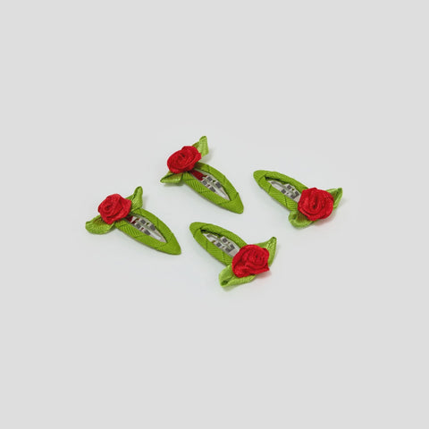 Rosette Snap Clips - Red