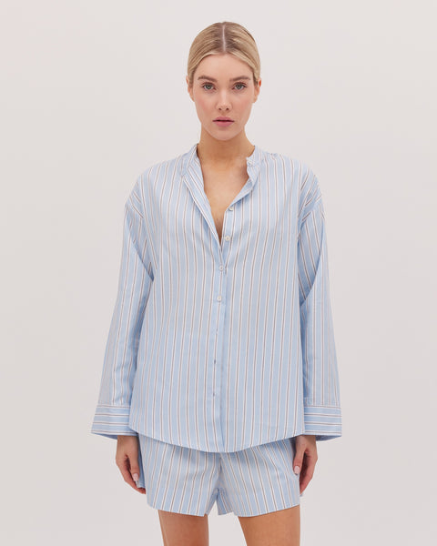 The Oversized Shirt - Sky Stripe