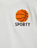 Basketball Embroidered T-Shirt / White