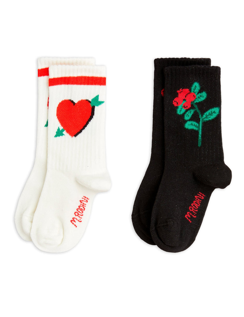 Arrowed Heart Socks / 2 Pack - Multi