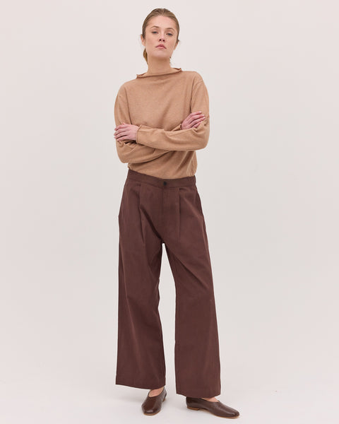 The Relaxed Tailored Pant - Chestnut