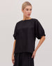 The Gathered Sleeve Top - Black