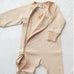 Double Stripe Zip Suit - Brown & Natural