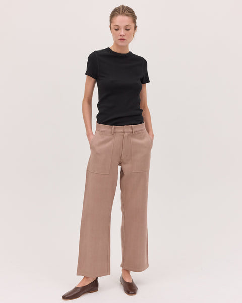 The Wide Leg Denim Jeans - Mocha