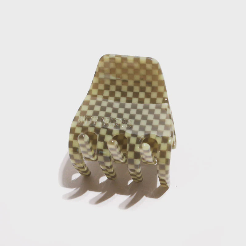 Petite Claw - Olive Checkers