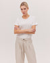 The Drawstring Tailored Pant - Oyster Stripe