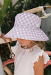 Broad Brim Bucket Hat - Lavender Checks