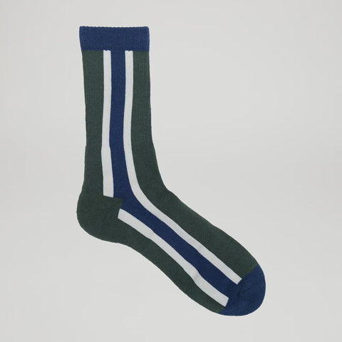 Book Club Crew Sock - Forest & Navy