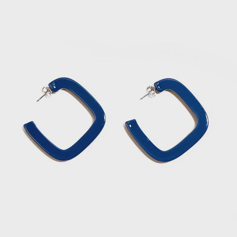 Hoop Earrings - Navy