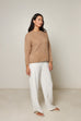 Suri Alpaca Crew Neck Jumper - Beige