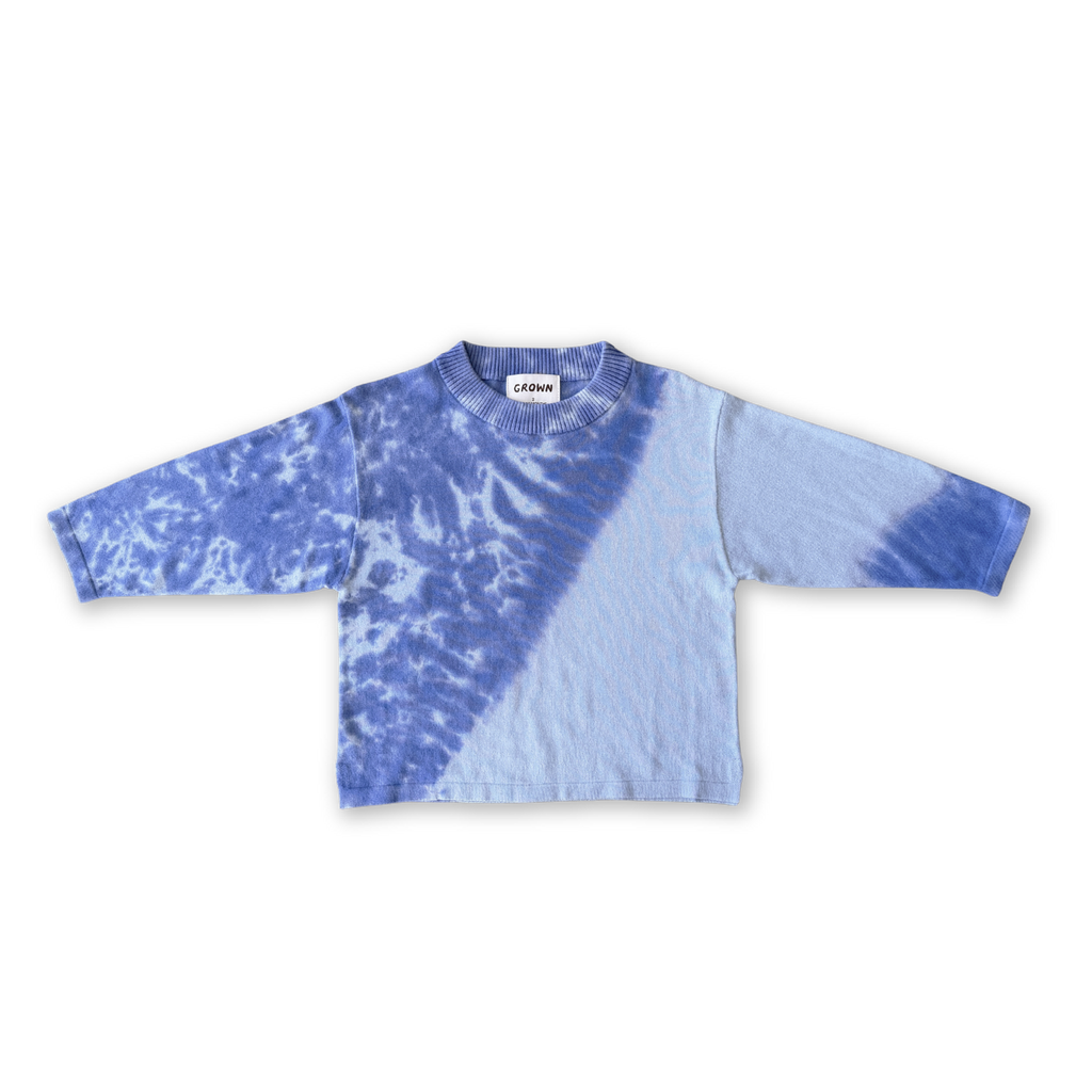 Organic Knitted Tie Dye Long Sleeve Tee - Pacific