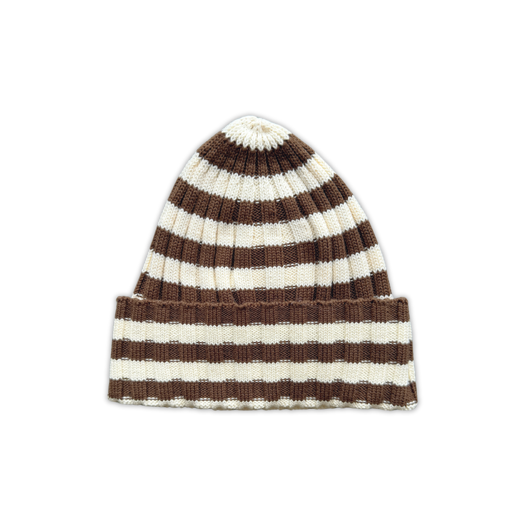 Striped Pixie Rib Beanie - Espresso