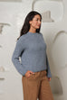 Hand Knit Style Jumper - Sky