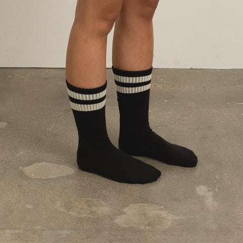 Crew Sock - Black & Snow