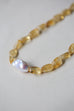 Baroque Pearl Necklace - Citrine