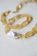 Baroque Pearl Necklace - Citrine