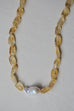 Baroque Pearl Necklace - Citrine