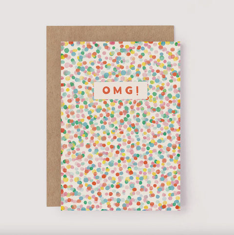 OMG Confetti Greeting Card