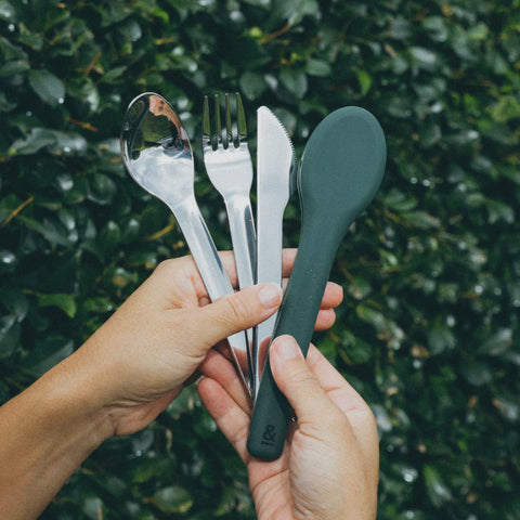 Reusable Cutlery Set / Stainless Steel - Moss