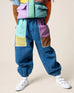 Denim Barrel Pants - Colour Block