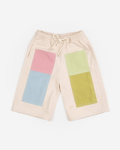 Wide Leg Pants - Patchwork