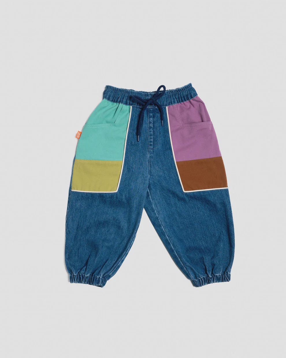Denim Barrel Pants - Colour Block