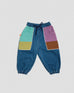 Denim Barrel Pants - Colour Block