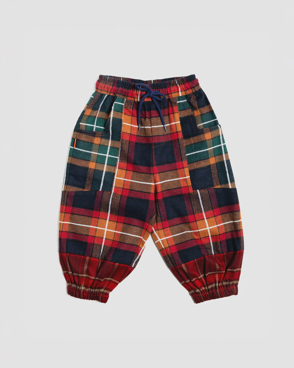 Patched Barrel Pants - Tartan