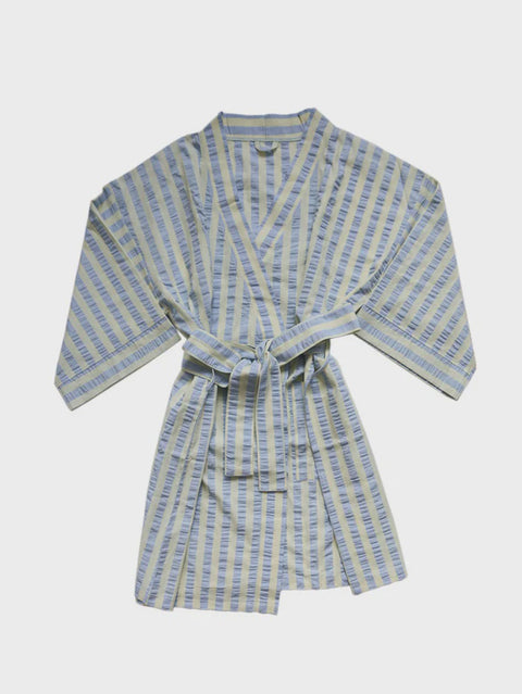 Butter Blue Seersucker Short Robe