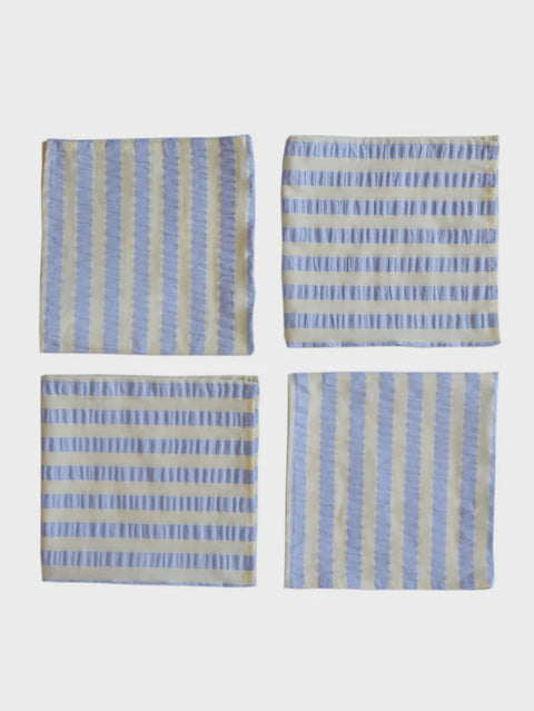 Butter Blue Seersucker Napkin Set