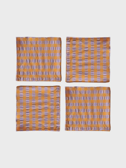 Kumquat Bloom Seersucker Napkin Set