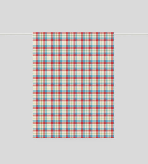 Tea Towel - Cherry & Blue Tartan