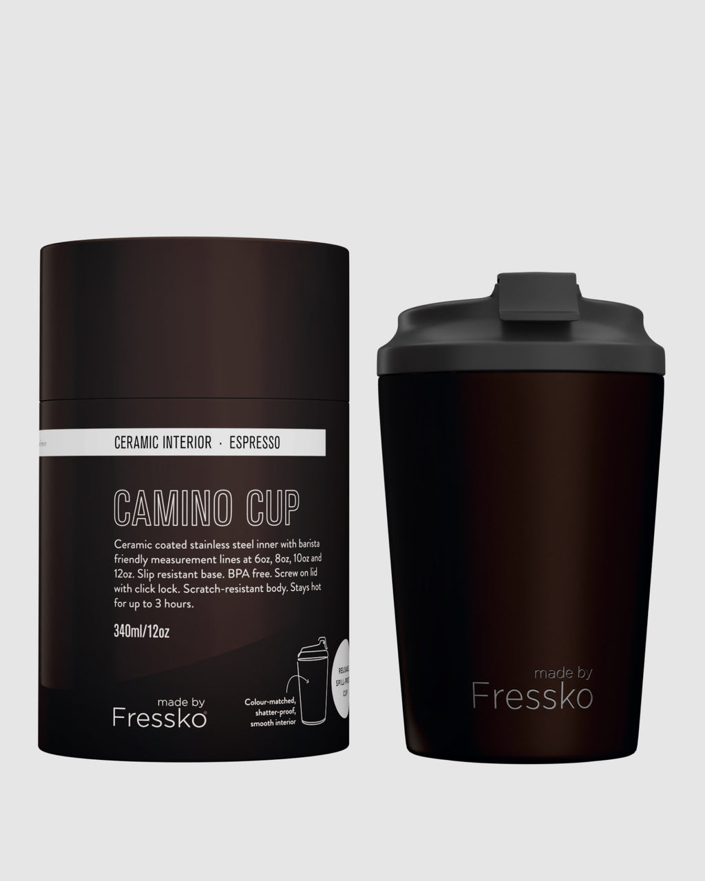 Ceramic Camino Reusable Cup - Espresso