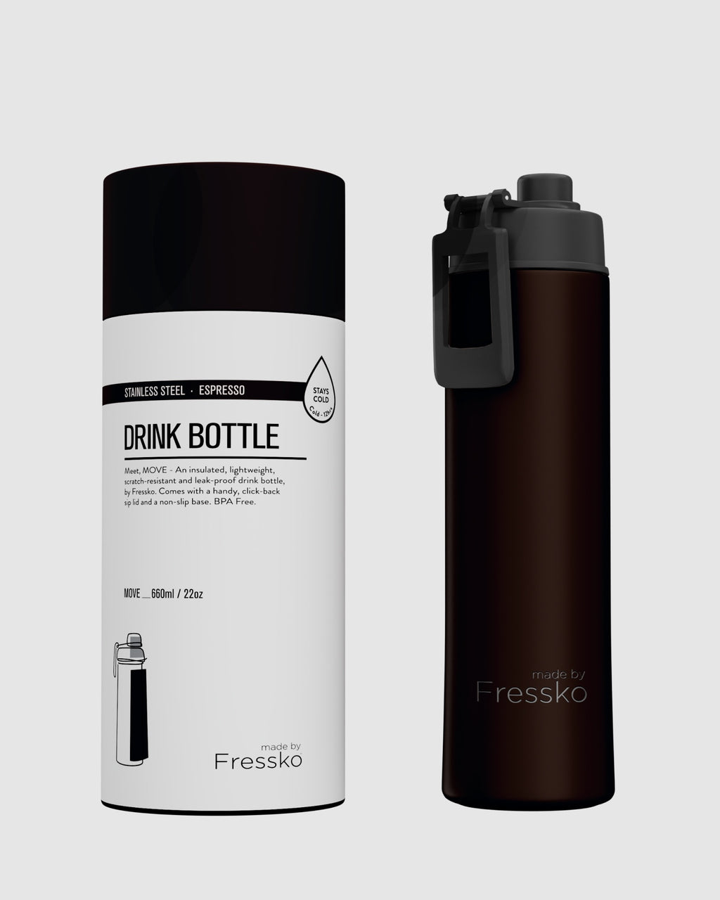 Insulated Drink Bottle / Move 660ml - Espresso