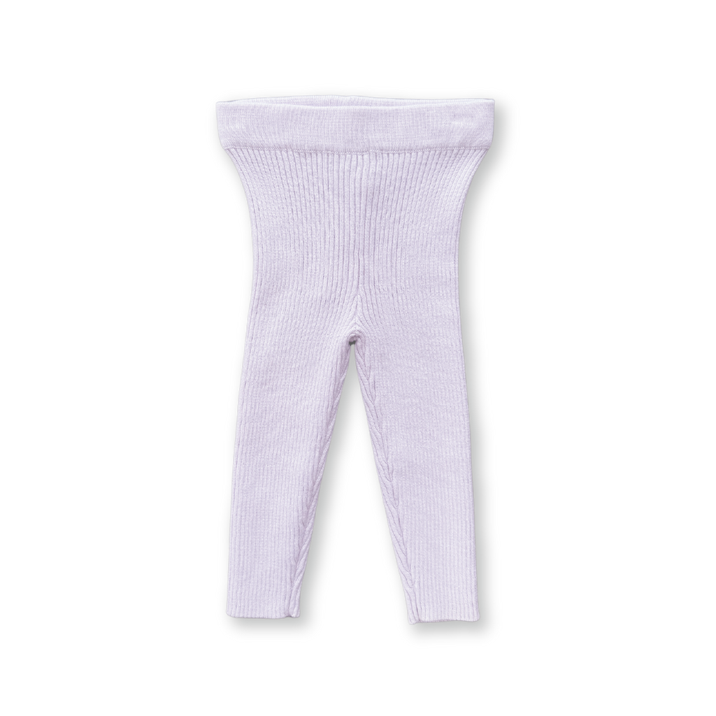 Organic Ribbed Essential Leggings - Lilac Ice